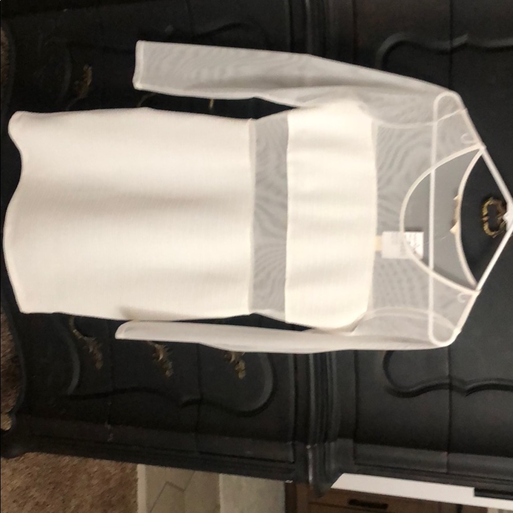Painted threads white dress NWT